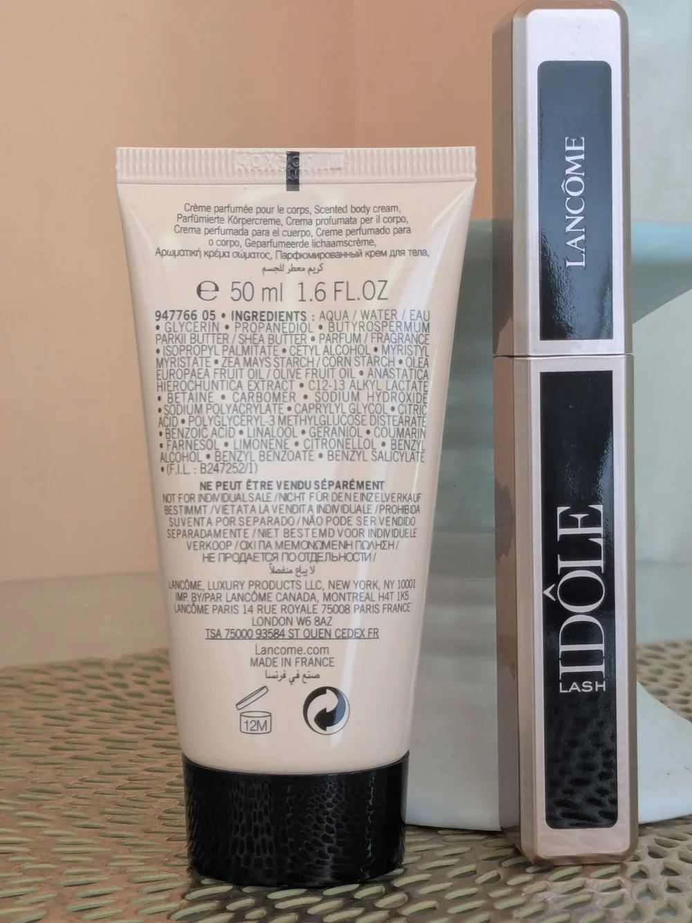 Lancôme Idôle Scented Body Cream & Mascara Set - Blush Pink & Black